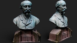 monument baroque figure bronze head torso photogrammetry model