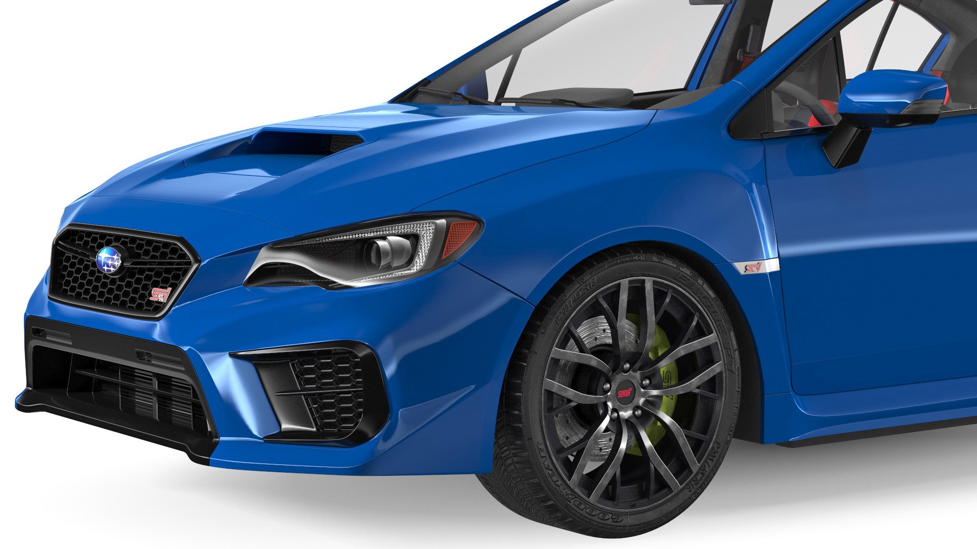 Subaru WRX STI 2021 Sedan Blue 3D - TurboSquid 2020756