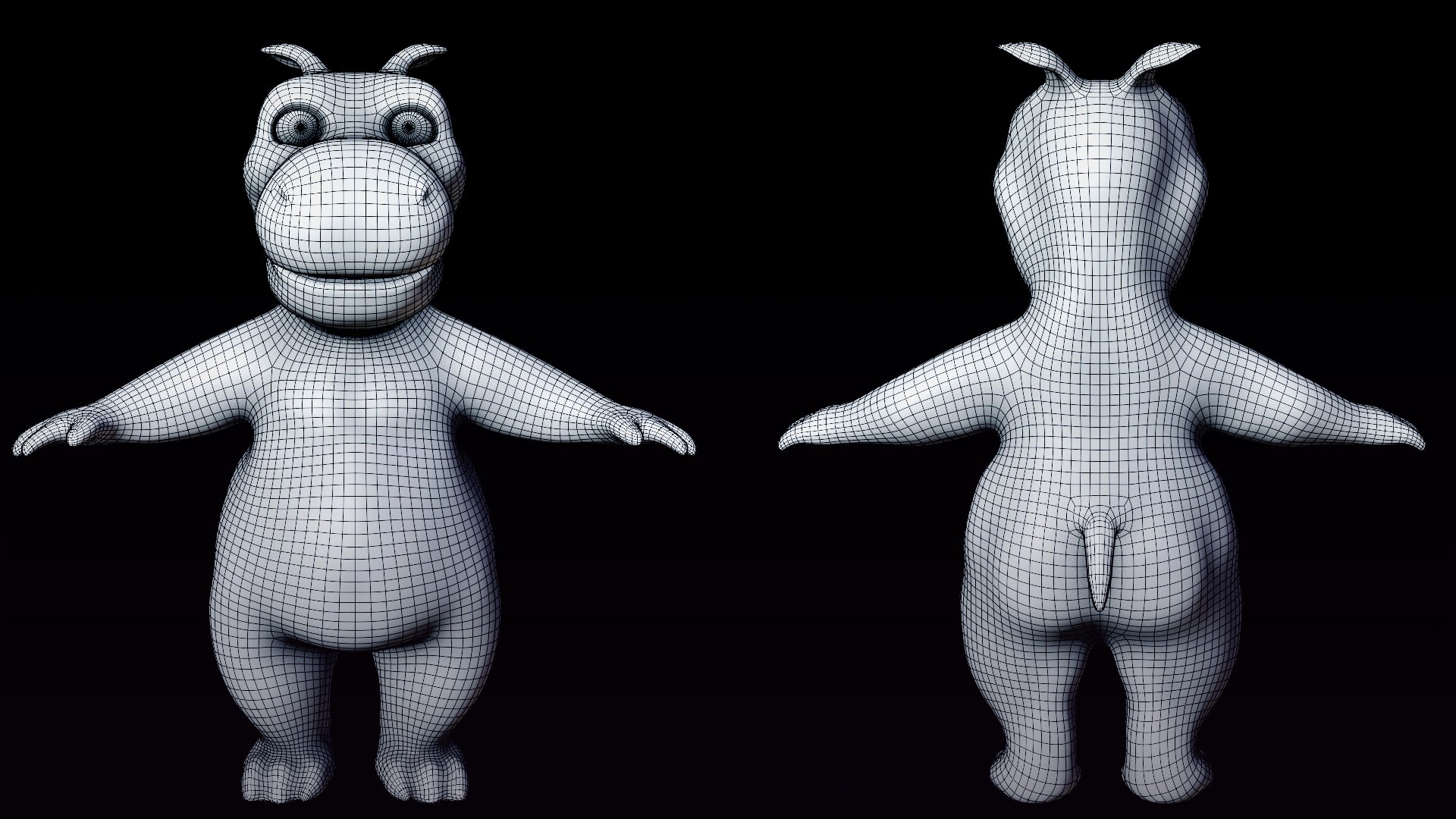 Hippo - Rigged Cartoon Character For Blender Low-poly 3D Model ...