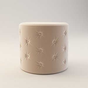Round Pouf Ottoman Tufted Upholstered Stool Button Tufted Furniture Decor