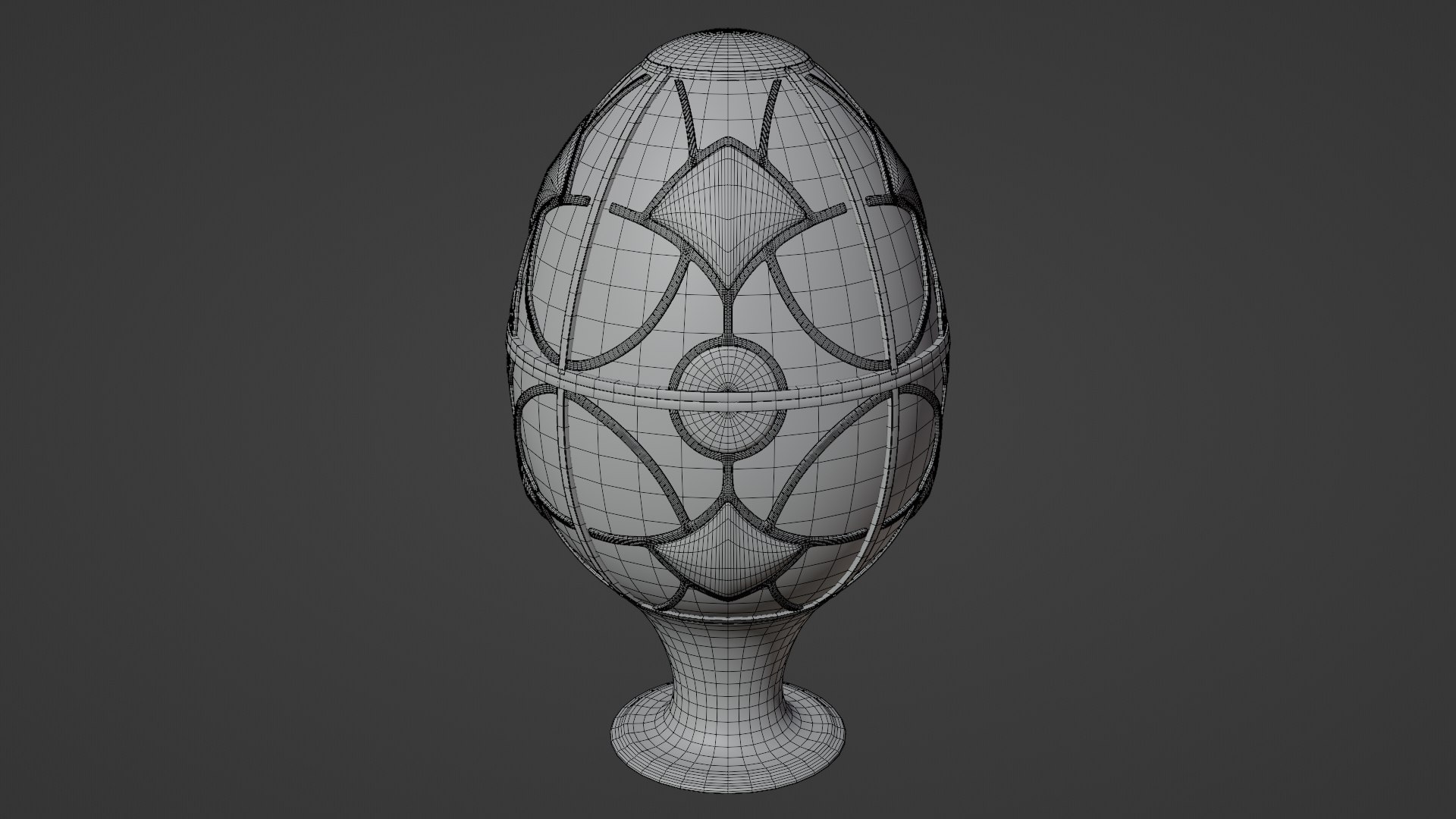 Faberge Egg 3D https://p.turbosquid.com/ts-thumb/lK/2YfSMc/eN/fabergegg2wireframe/png/1657361039/1920x1080/fit_q87/131502c5cdcce730e257907c0e4d67269473f766/fabergegg2wireframe.jpg
