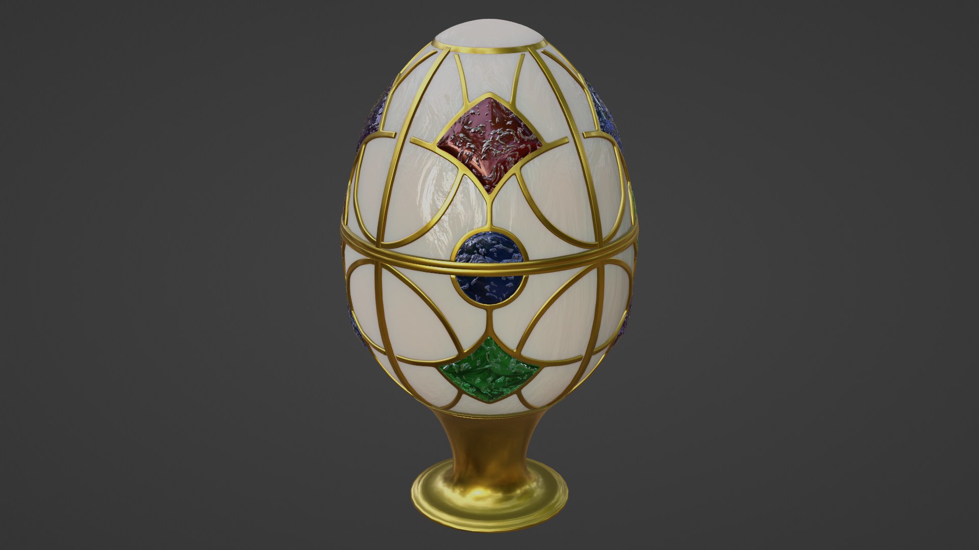 Faberge Egg 3D https://p.turbosquid.com/ts-thumb/lK/2YfSMc/hx/fabergegg2/png/1657361041/1920x1080/fit_q87/813c30ca3fc06243a5c8df77d6c7bd812fdc886c/fabergegg2.jpg
