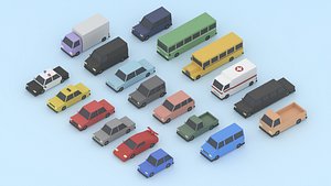 3D Cartoon City Cars Pack