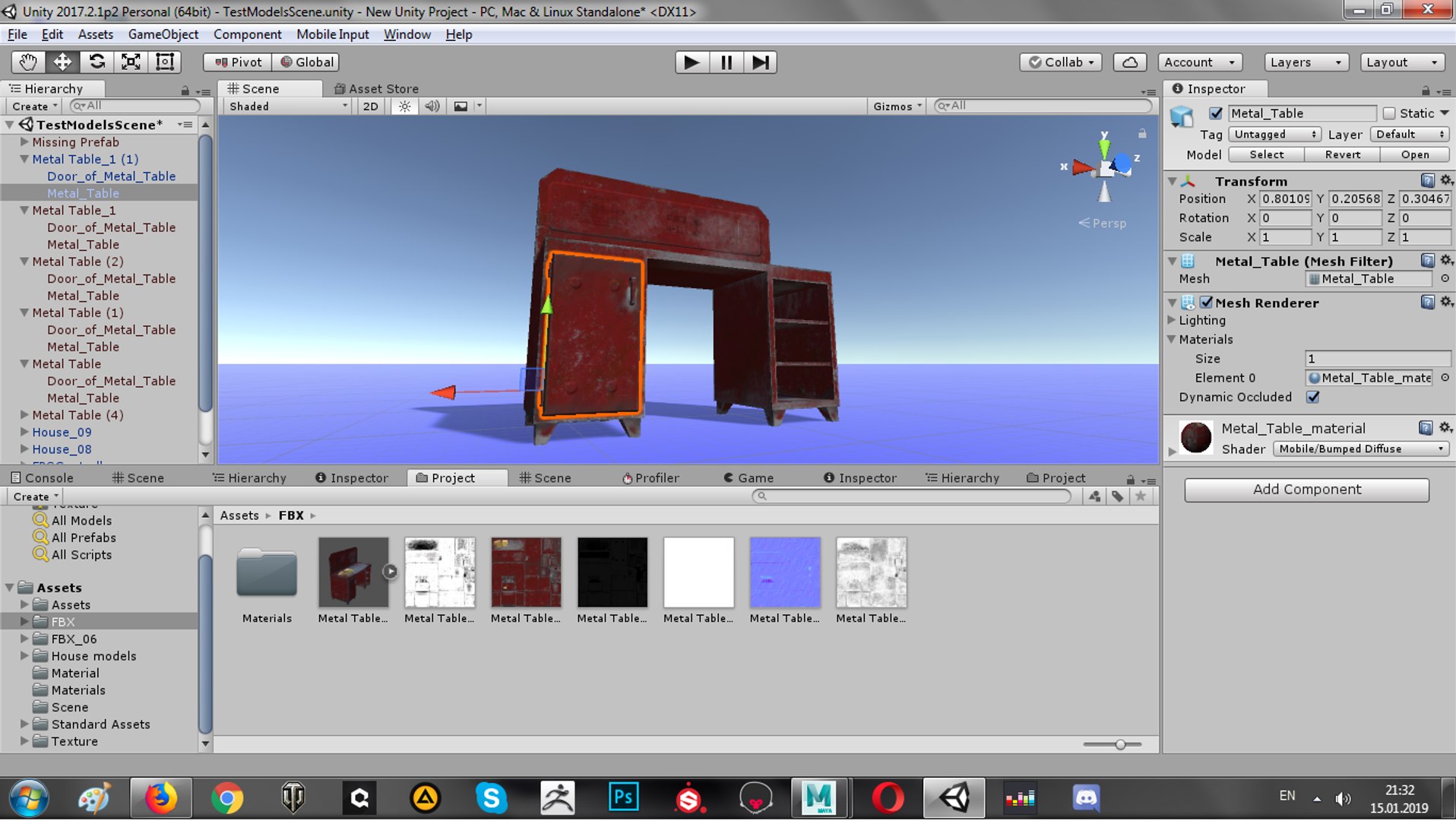 3D old metal table - TurboSquid 1367334