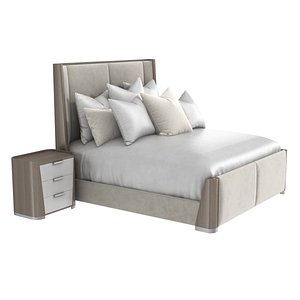 Michael Amini ROXBURY PARK Cal King Dual Panel Bed nightstand