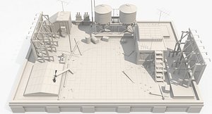 3d model definition building roof scene