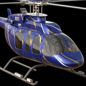 3D helicopter exterior interior chopper model