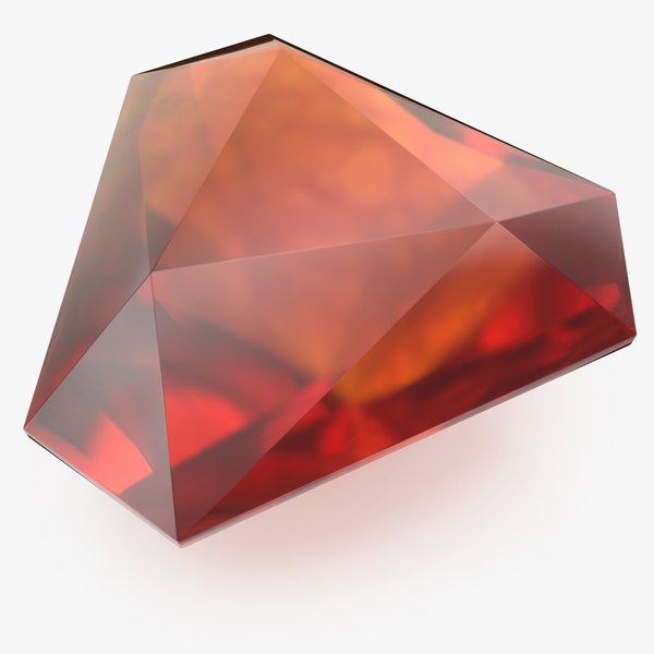 Shield Step Cut Amber 3D model