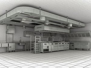 3D model Commercial Kitchen 3