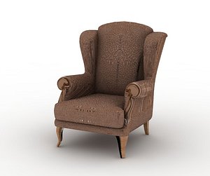 3d model leather armchair