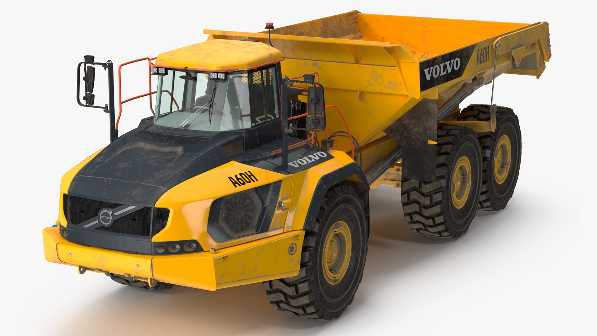 Volvo A60H Truck Dirty Rigged 3D model preview