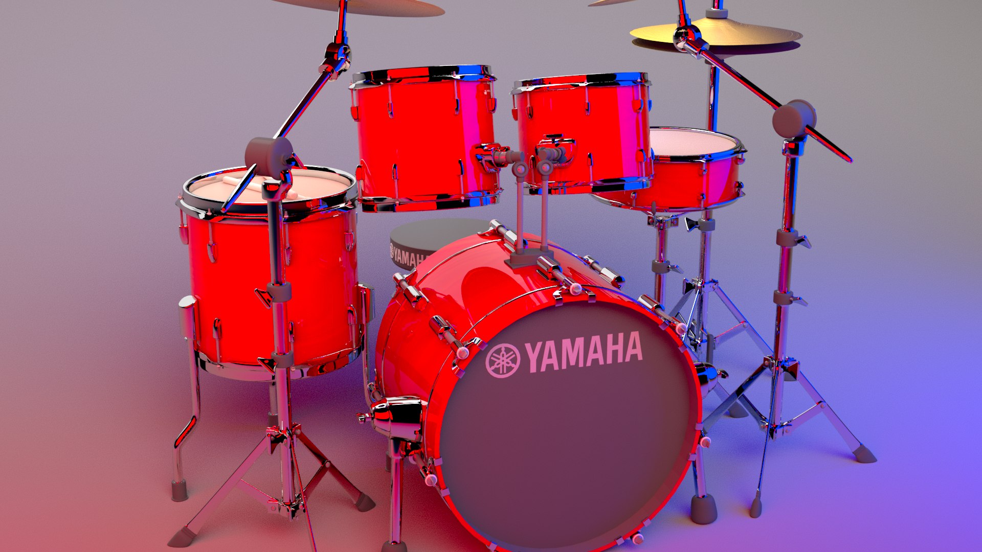 3D Model Yamaha Drum Kit TurboSquid 1982404