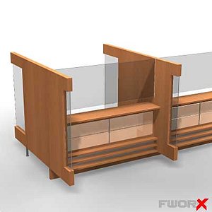 3d model counter desk