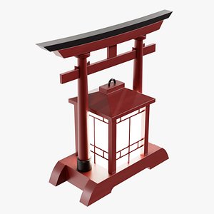 Japanese Red Tori lantern