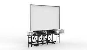 3D Rooftop Billboard 3D model