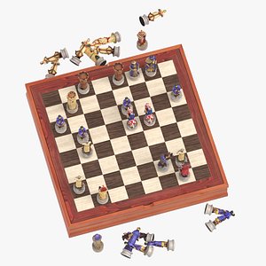 chess board set 01 3D