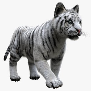 Bengal Tiger Cub 3D Printed Miniature Figurine 