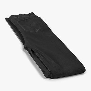 3d folded jeans black model