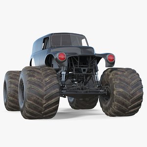 Heavy Duty Mud Racing Monster Truck Simplified 3D model