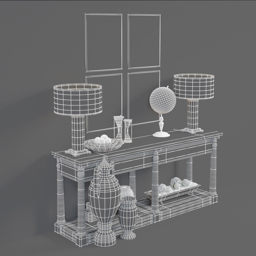 Decorative Set Console 3D Model - TurboSquid 1438059