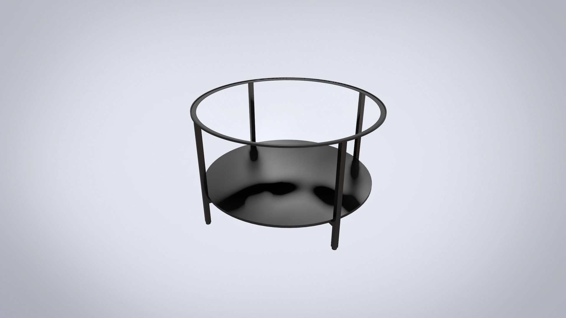 3D IKEA Round Coffee Table Blackglass VITTSJO TurboSquid 1925841