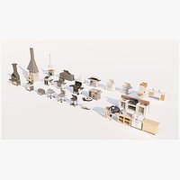 Luxury Outdoor Kitchen Appliance Pack  BBQ Pizza Oven  Smoker