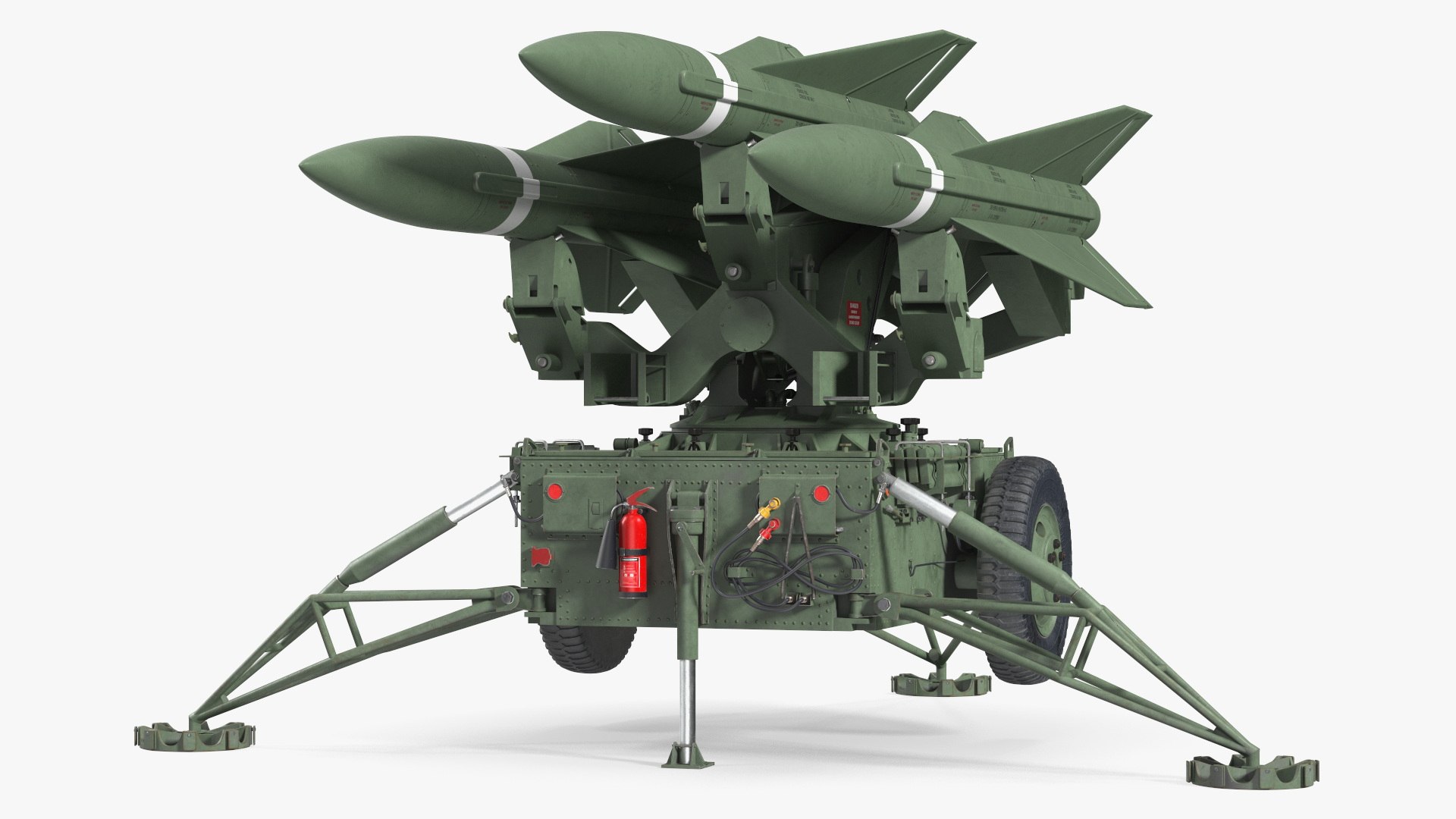 MIM-23 HAWK Light Green Rigged for Cinema 4D 3D model preview