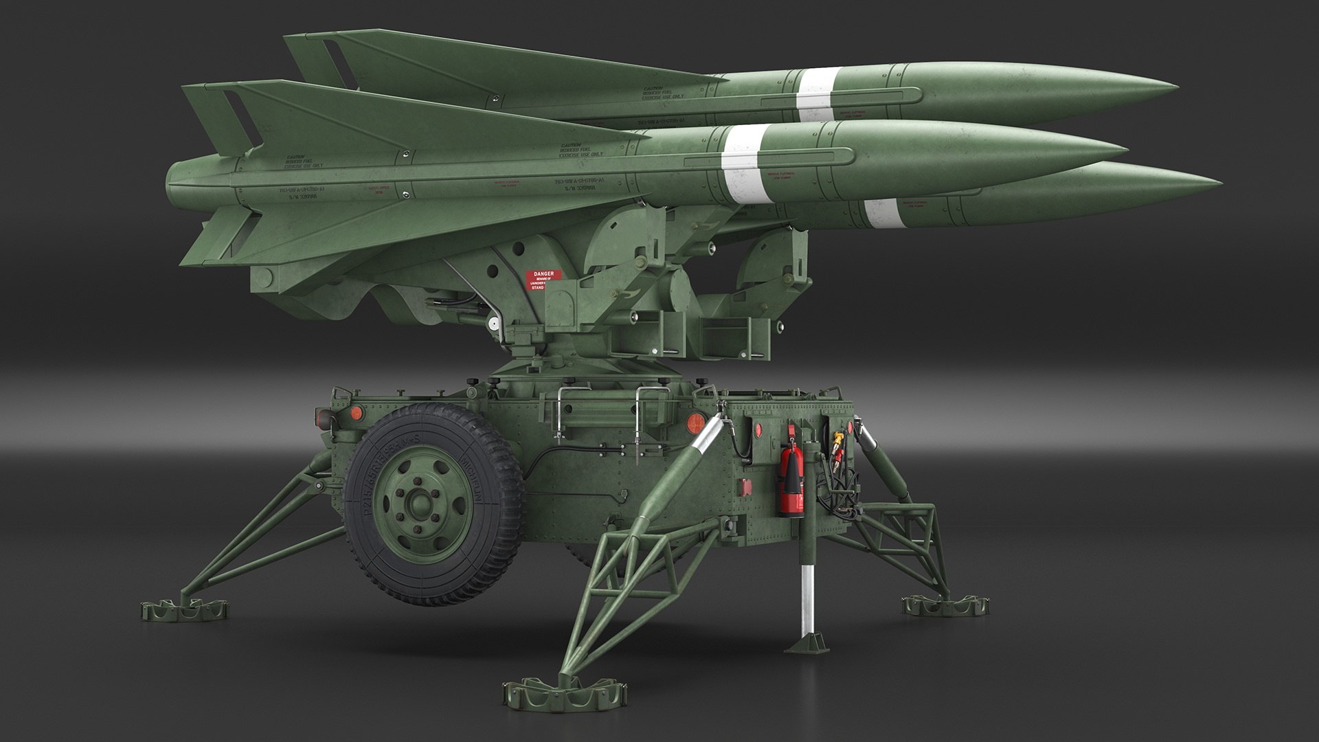 3D MIM23 HAWK Light Green Rigged for Cinema 4D model - TurboSquid 2165040