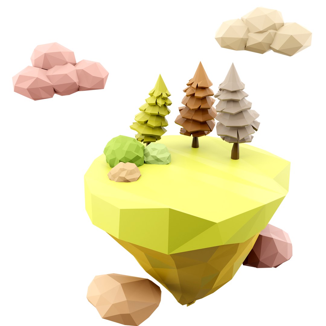 3d 3d Hovering Green Island Icon - Turbosquid 2055872