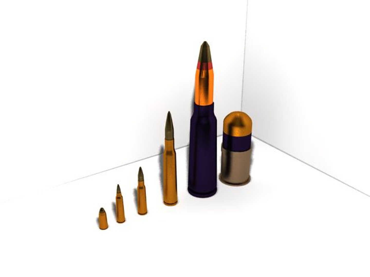 3d 6 Different Bullet Types