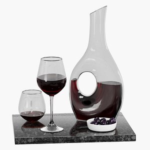 N6 SET  Crystal glass wine decanter with glasses 3D model