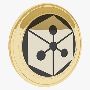 3D Lunyr Cryptocurrency Gold Coin model