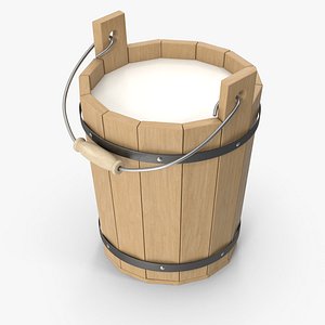 Wooden Milk Bucket 3D model