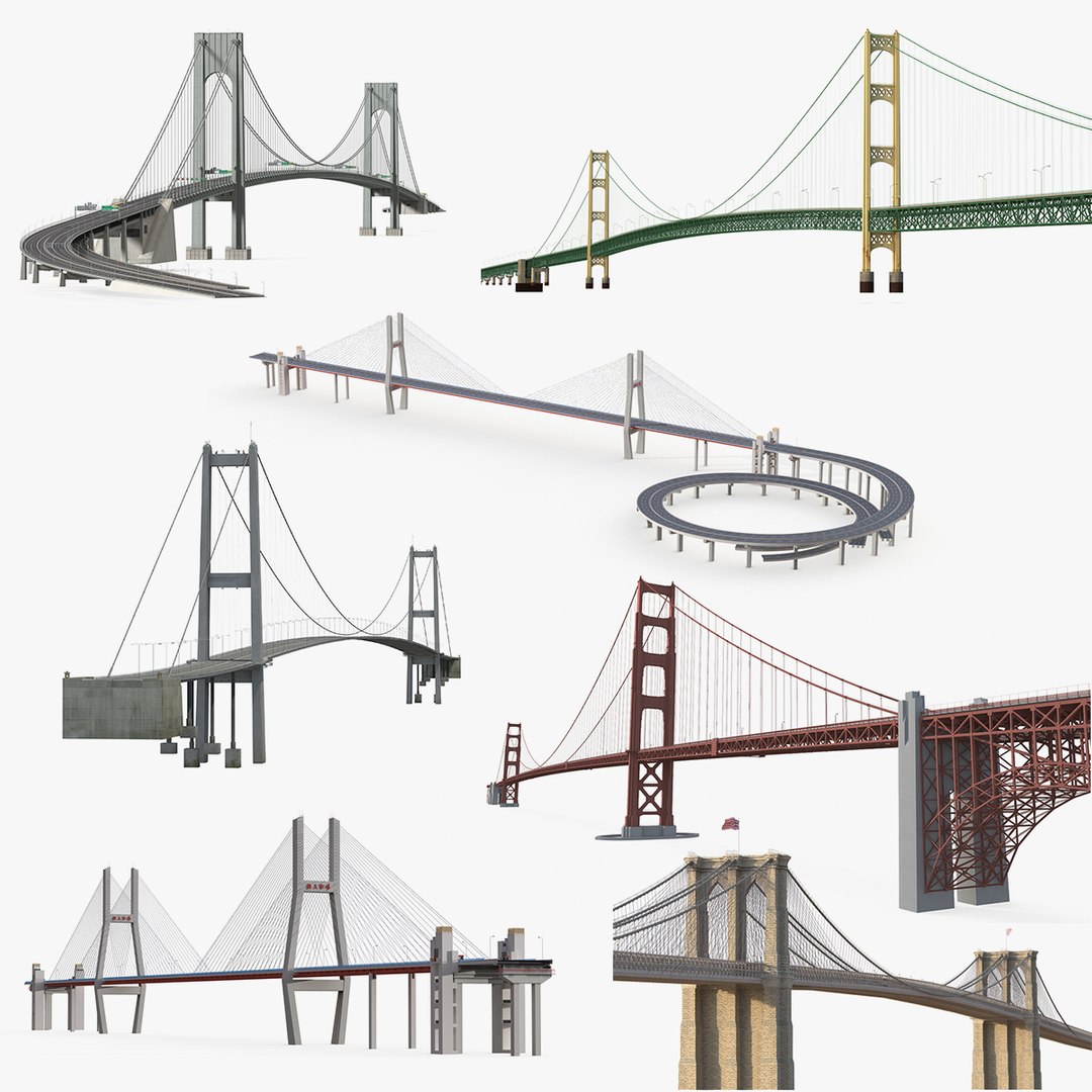 Suspension Bridges Collection 5 3D model preview