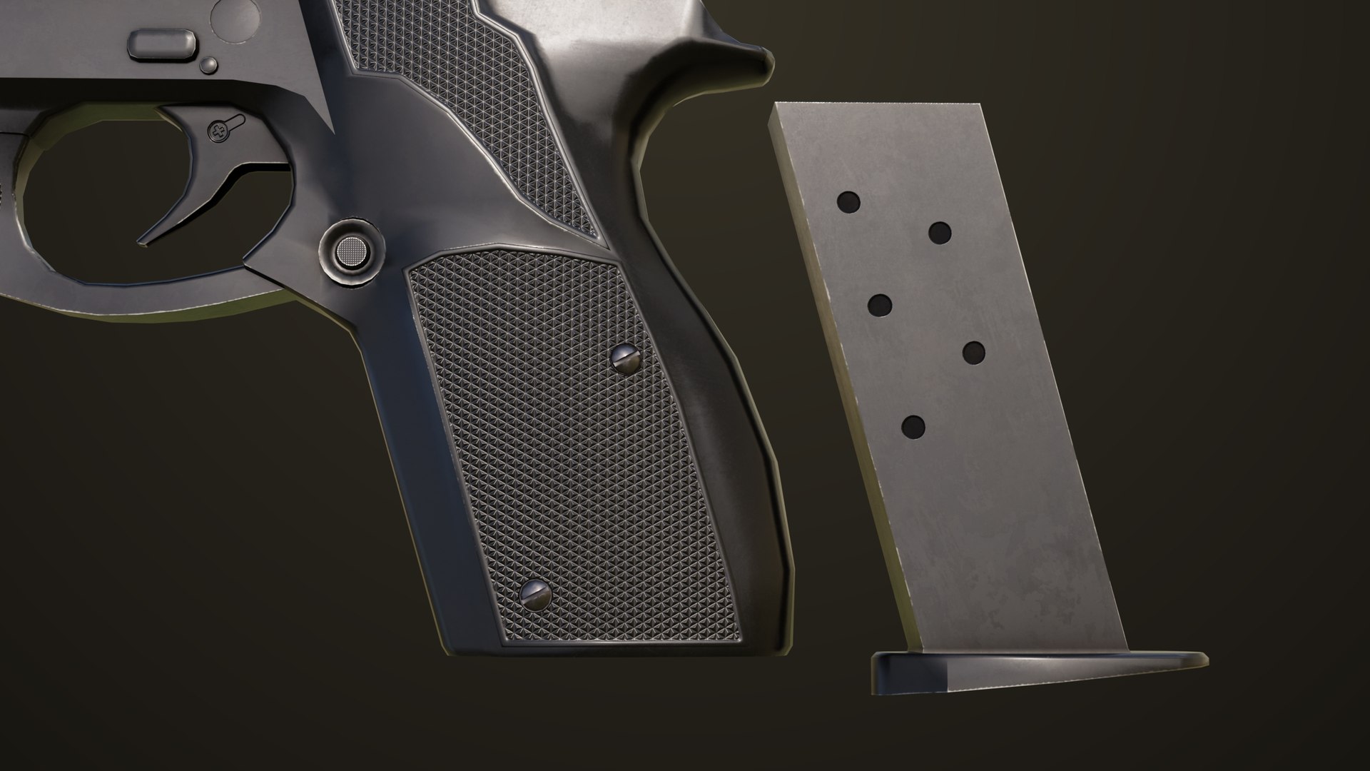 Pistol 01 Generic  All PBR Unity UE Textures Included 3D model https://p.turbosquid.com/ts-thumb/lL/fatI89/7y/pistol01_00037/jpg/1715936152/1920x1080/fit_q87/8d2df9bc6650f368649aa4a1164bbe100bfed382/pistol01_00037.jpg
