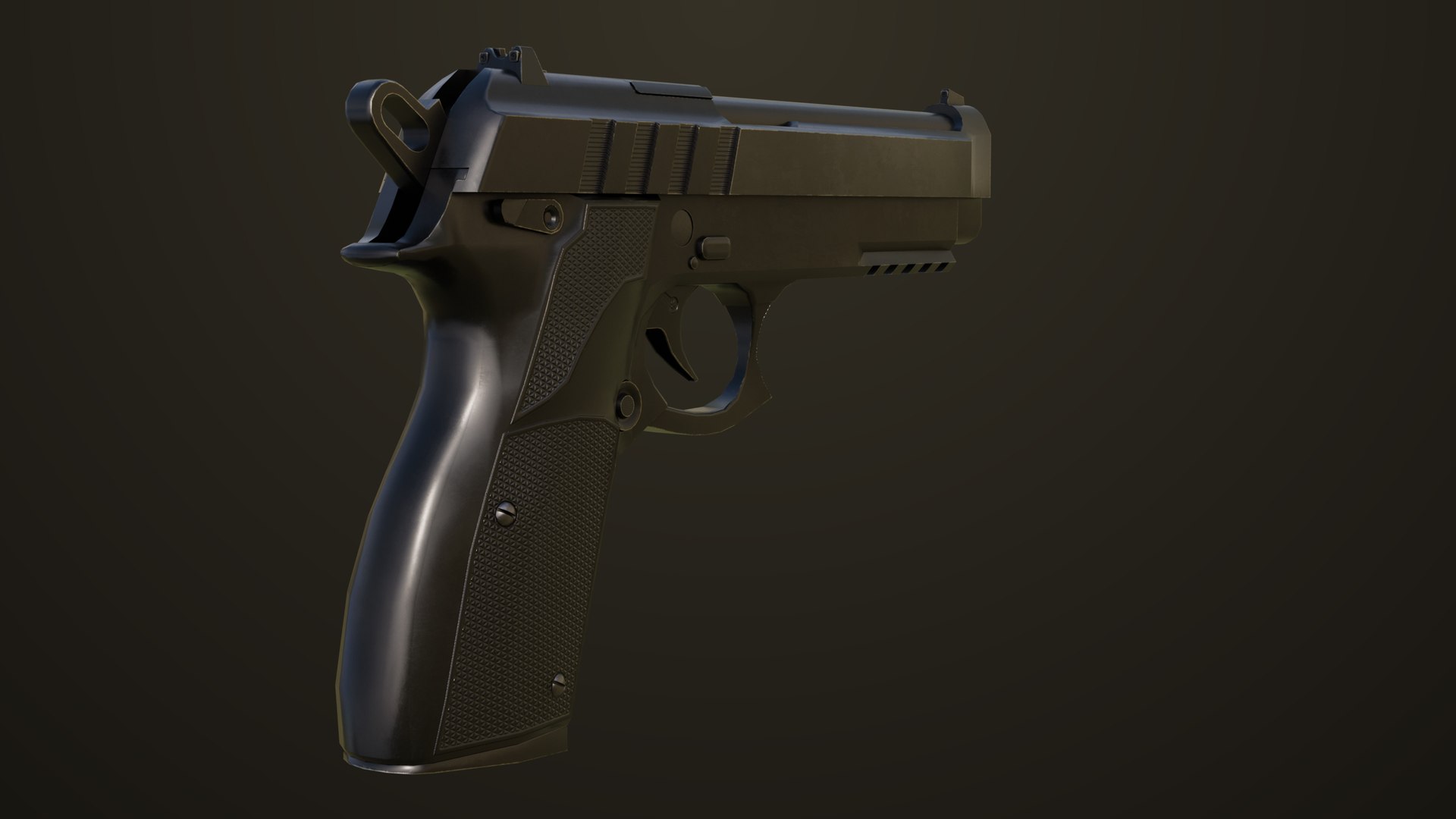 Pistol 01 Generic All PBR Unity UE Textures Included 3D Model ...