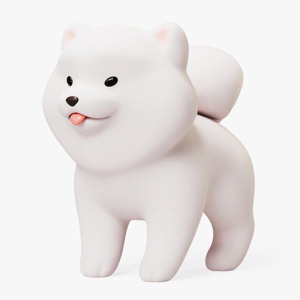 Cartoon White Dog 3D