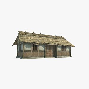 Asian Ancient Architecture Rural Thatched Cottage 3D model