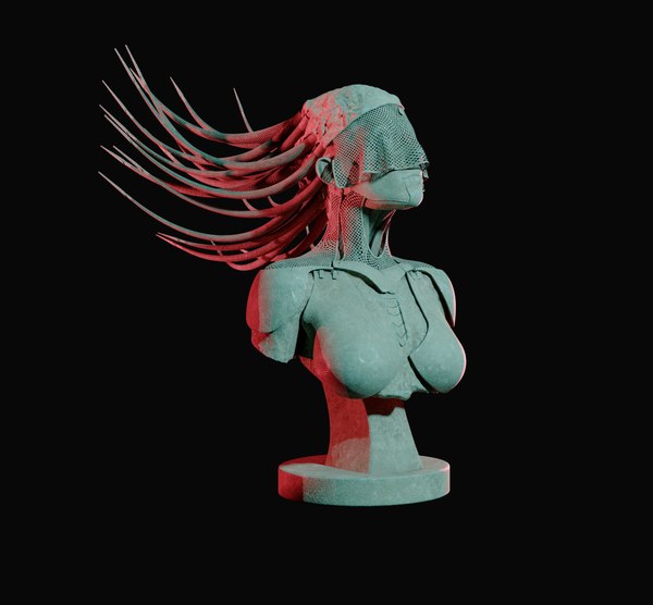 female cyborg medusa 3D model