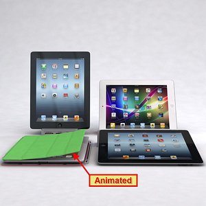 apple ipad 3 4 3d model