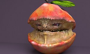 3D character infected apple