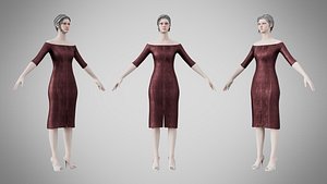 Dress 14 Chocolate Velvet With Design