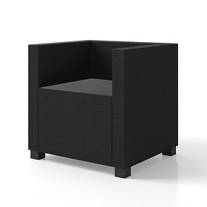 3D Rattan Garden Armchair model