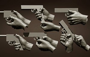 3D Shooting male hand poses