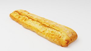 3D Ciabatta Italian baked white bread