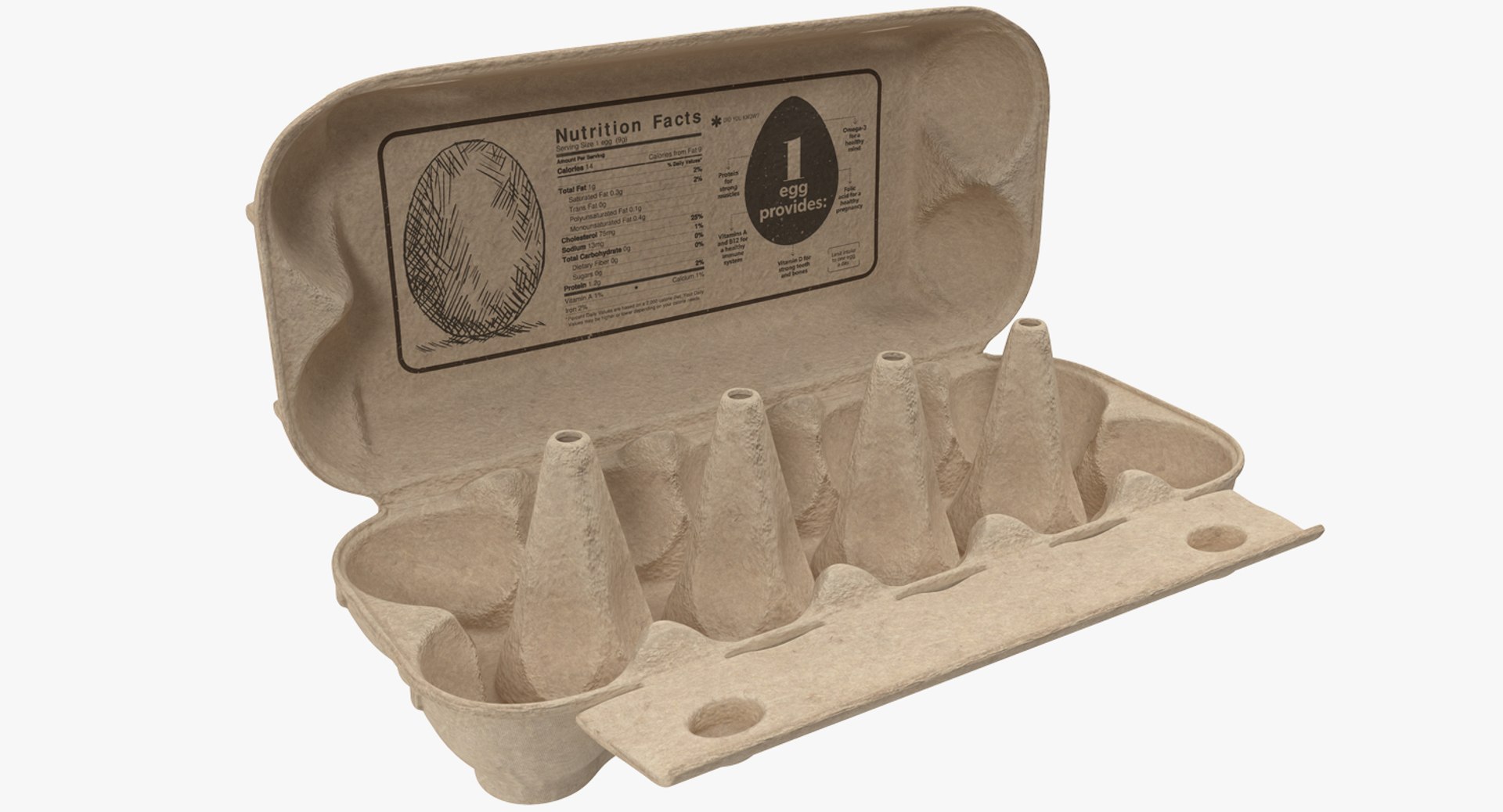 Open Ten Eggs Package 3D Model 3D model preview