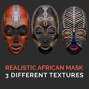 realistic african mask 3D