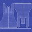 数字画家手套蓝色