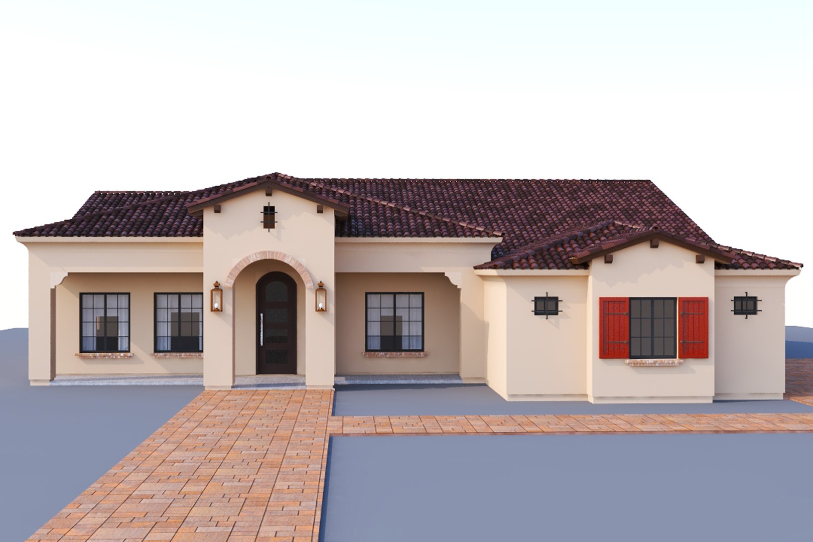 Spanish Themed House 3D Model - TurboSquid 2056221