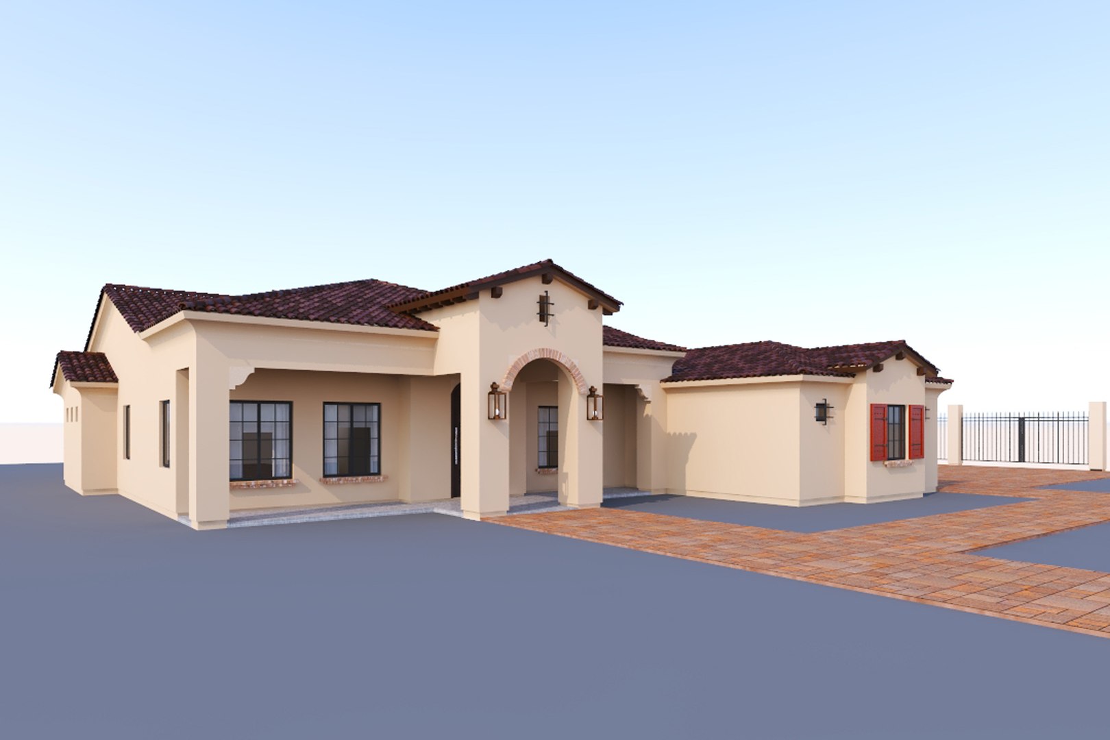 Spanish Themed House 3D Model - TurboSquid 2056221